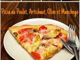 Pizzas: Pizza au Poulet, Artichaut, Olive et Fromage Manchego