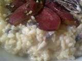 Risotto aux champignons et magret de canard fumé