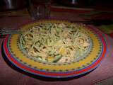 Spaghettis au saumon et courgettes