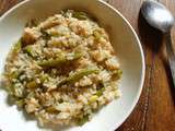 Risotto au poulet et haricots verts