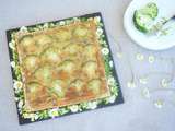 Tarte brocolis et roquefort- pâte à l’huile d’olive