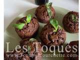 Financiers au chocolat et au basilic