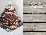 Sapin de mendiants au chocolat noir et fruits secs