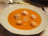 Coquilles St Jacques sur velouté de carottes et lentilles corail au cumin (ig bas)