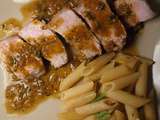 Côte de veau épaisse au pistou, penne rigate