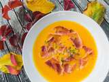 Soupe de courge butternut et jambon speck