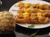 Brochettes poulet ananas au curry