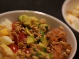 Buddha bowl riz saumon gravlax aux cacahuètes