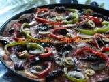 Pizza aux poivrons tomates sechees