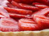 Tarte aux fraises sur ganache au chocolat blanc