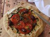 Tarte rustique courgette- tomate { sans gluten, sans lait, sans oeufs }