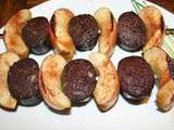 Brochettes de boudin noir de Mortagne et pommes