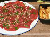 Carpaccio de boeuf aux éclats de noisettes et vinaigrette balsamique