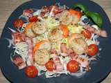 Coquilles Saint Jacques sur salade d'endive et lardons