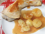 Cuisse de poulet au jus de veau en casserole