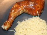 Cuisse de poulet laquée sirop d'érable et sauce soja