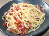 Linguine et coppa sauce à l'ail confit