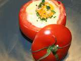 Oeuf cocotte en tomate ou tomate farcie à l'oeuf