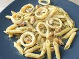 Penne rigate aux encornets et fruits de mer