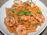 Penne rigate aux gambas sauce gorgonzola