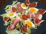 Salade jambon cru de Pays, figues, oeuf