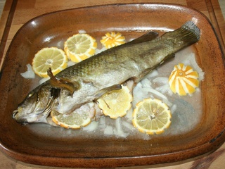 Vieille (poisson) au citron au four