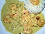 Wok de gambas au lait de coco