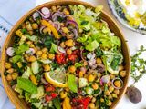 Salade de pois chiche aux zaatar et aux herbes