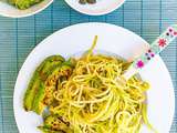 Spaghetti de courgettes à l’avocat poêlé