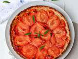 Tarte aux abricots, amandes et verveine