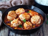 Boulettes de poulet, sauce à la mexicaine