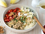 Bowl de riz aux endives, tomates et thon