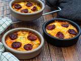 Clafoutis aux poireaux, cancoillotte et chorizo