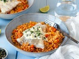 Couscous perlé aux légumes façon pilaf et filet d'églefin