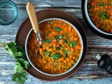 Dahl de pois cassés aux carottes et lait de coco