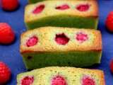 Financiers au thé matcha et framboises