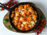 Gratin de gnocchi au mascarpone, mozzarella et tomates cerises