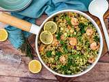 Perles de couscous aux crevettes et courgettes