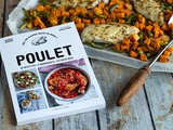 Plaque compléte au four: poulet, patate douce et poivron