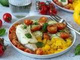 Poulet façon caprese et légumes d'été rôtis