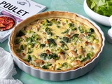 Quiche au poulet, brocoli et boursin (issue de mon livre  poulet )