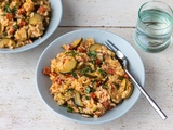 Risotto à la courgette et chorizo