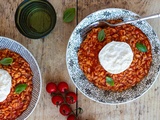 Risotto à la tomate, basilic et burrata