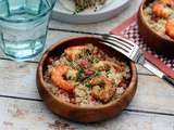 Salade de quinoa aux crevettes, pamplemousse et grenade