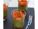 Verrines au saumon, avocat et tomate