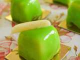 Mignardise bretonne : pomme, palet breton & coeur coulant de caramel au beurre salé