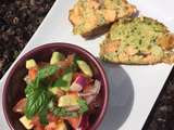 Cake au saumon et son tartare de tomates