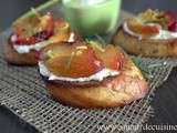 Crostinis aux mirabelles et ricotta