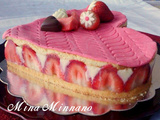 Fraisier classique en forme de coeur