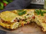 Omelette aux poivrons et courgettes